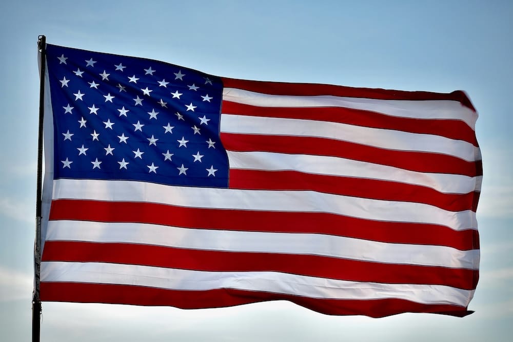 Image of the American Flag blowing in the wind
